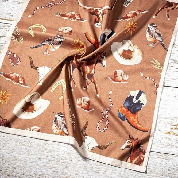 Western Horse Pattern Boho Neck Wrap - Picture 2 of 2